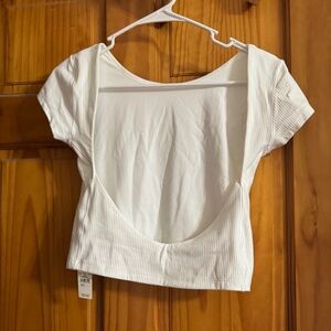 White Open Back Top